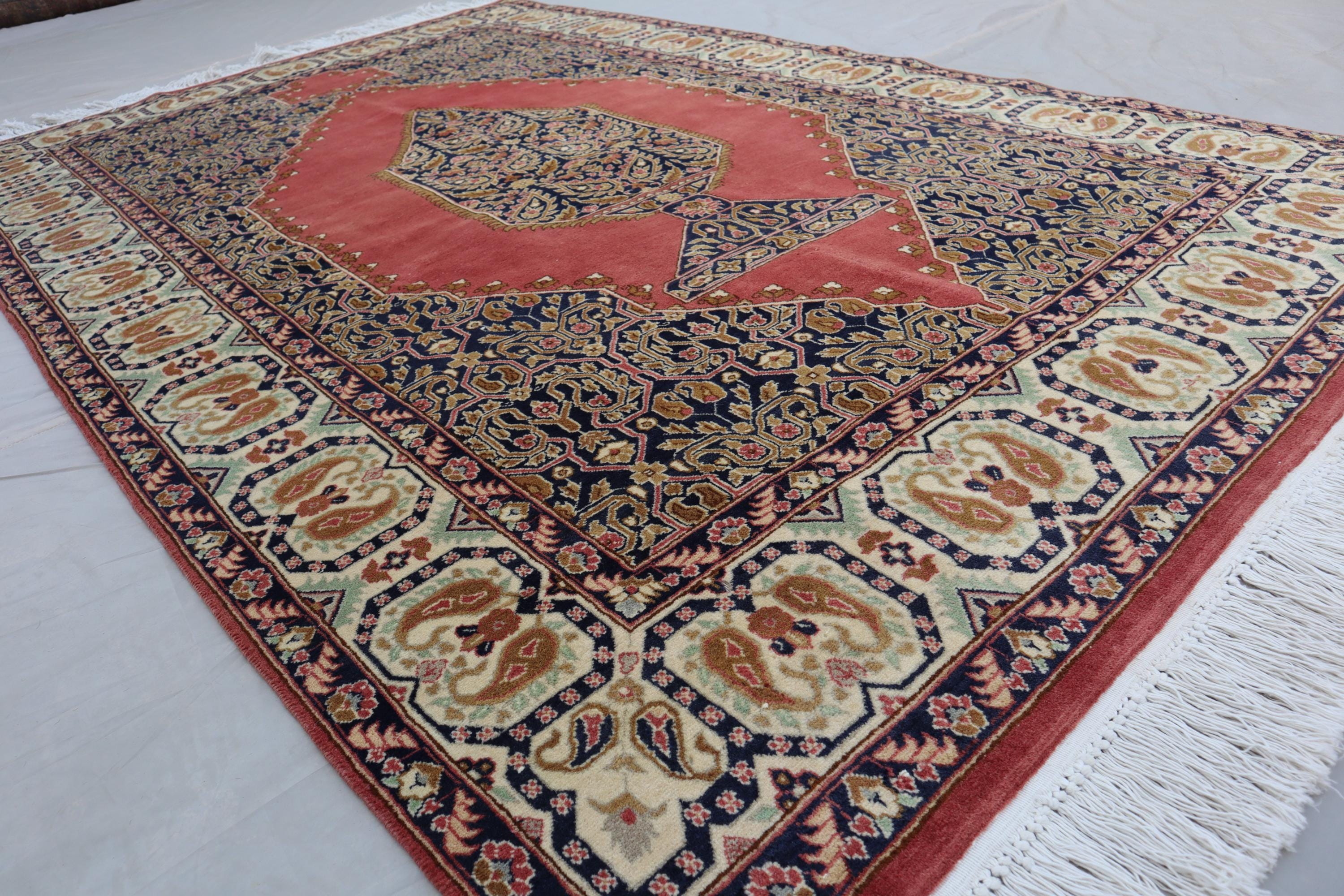 ハンドメイドウールトルコマンラグ、アフガニスタン幾何学模様