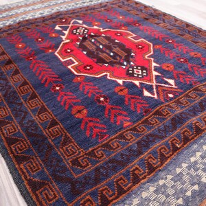 5x3 Ft Handmade Vintage Area rug Handmade Wool Rug Afghan Haunting Rug/ Wall hanging Rug/ Turkmen Oriental Rug/ Rug For Living Room 5x3