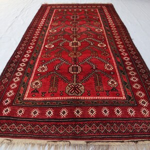 4.3x8.3 ft, Authentic Afghan Hand-Woven Rug, Soft Wool Natural Turkmen Rug, Living Room Rug, Moroccan Genuine Rug