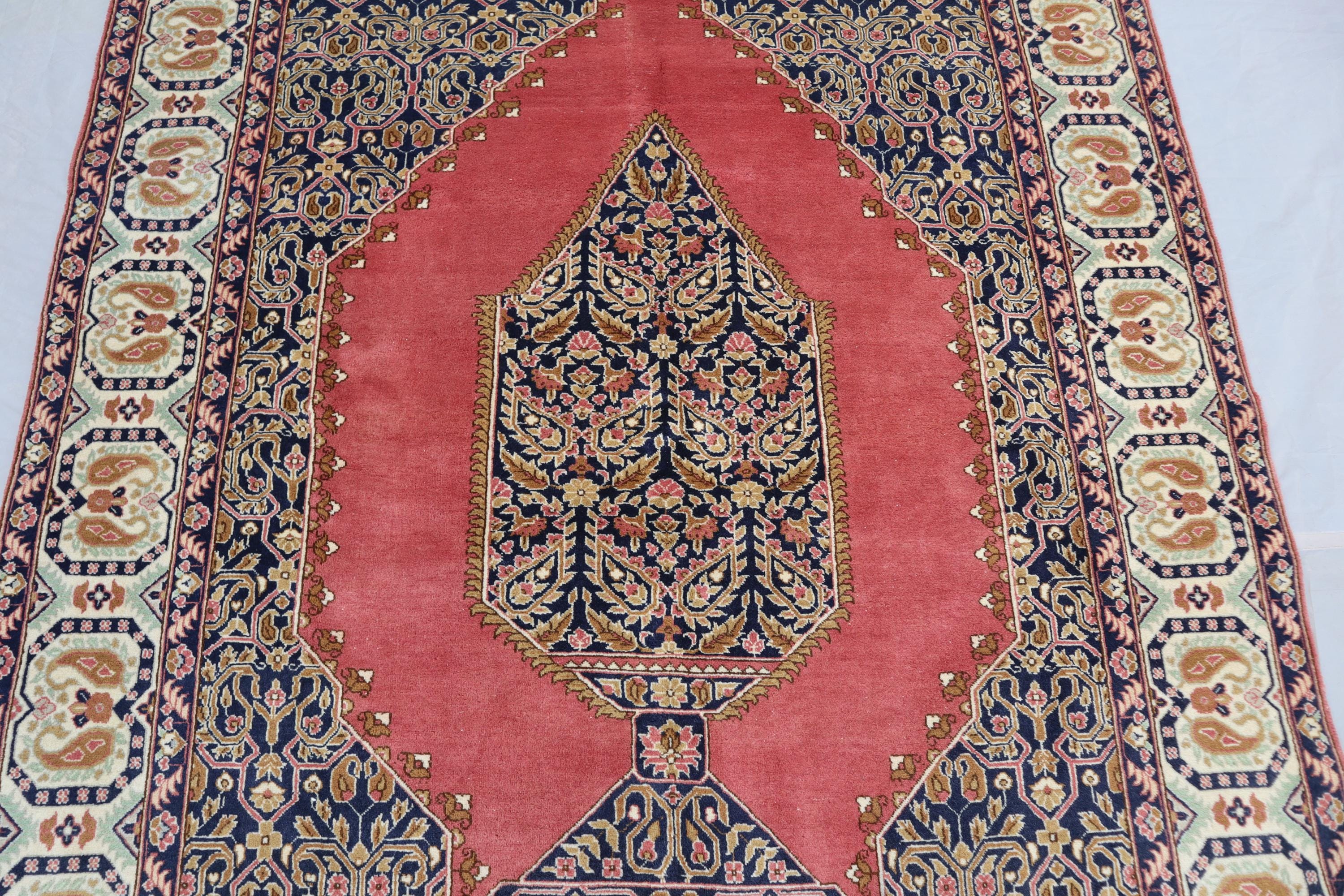 ハンドメイドウールトルコマンラグ、アフガニスタン幾何学模様