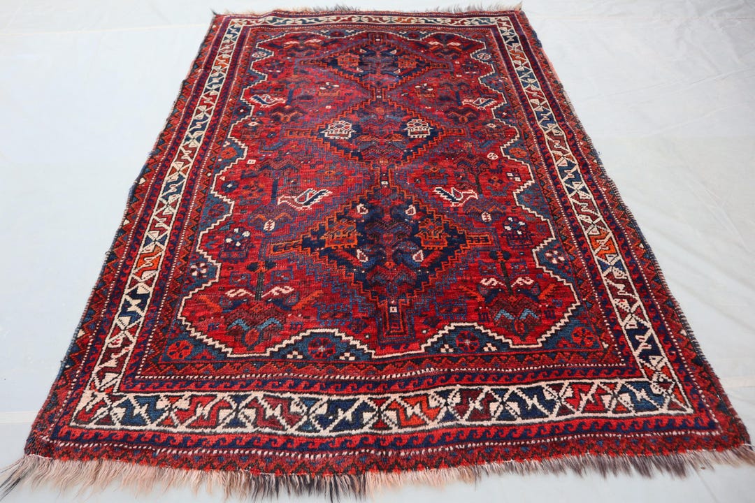 雑誌で紹介された a of One Ft 5.5x3.9 1970s Kind Rug Area Handmade Turkish ラグ・カーペット