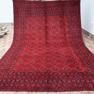 Bukhara Teppich 25x26 cm Handgeknüpfter Teppich aus reiner Schafwolle Handgeknüpfter Teppich für Wohnzimmer, Schlafzimmer, Marokkanischer Berber