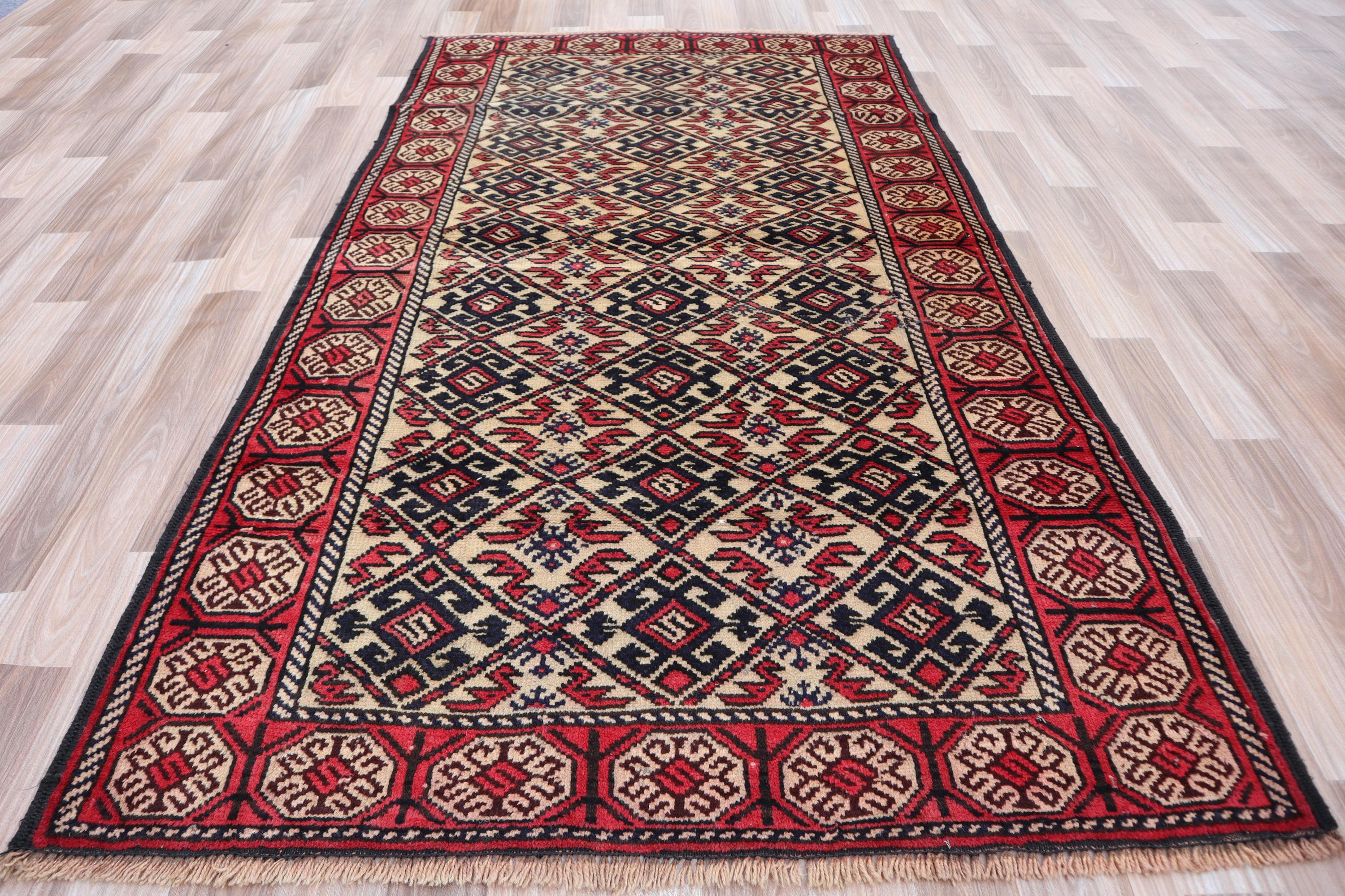 1940年代のアフガニスタン・トルクマン絨毯：5.6x3.3、手織りウール