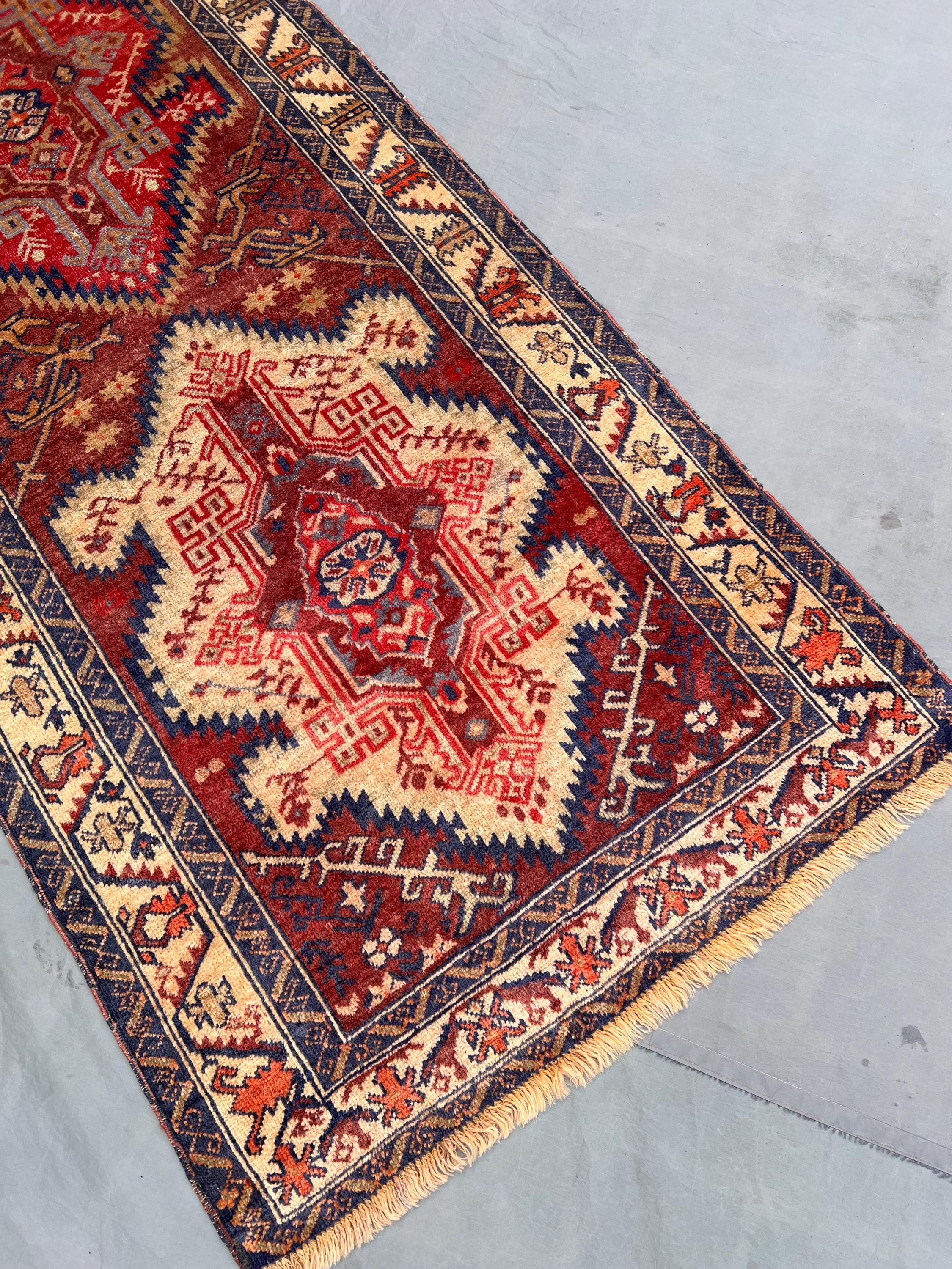 Stunning Afghan Style Tribal Runner, Vintage Geometric Medallion ...