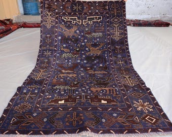 ハンドメイドウールトルコマンラグ、アフガニスタン幾何学模様