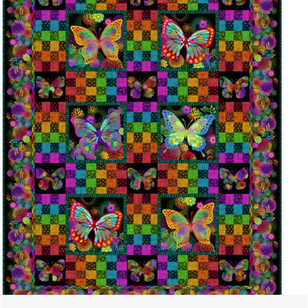 Unusual Garden II Butterfly Quilt Pattern by Jason Yenter