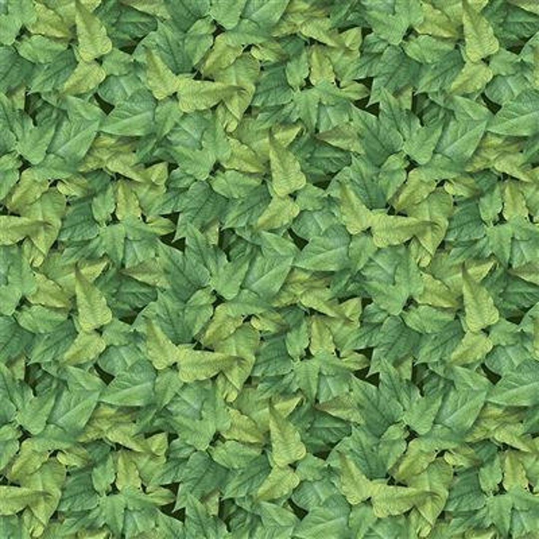 Tina’s Garden Tonal Leaves Green - Etsy
