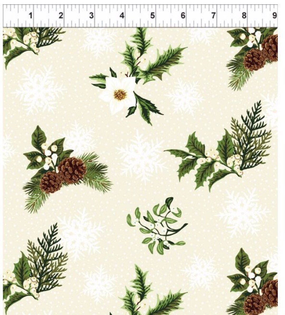 Winter Twist All Over With Cream Berries - Etsy