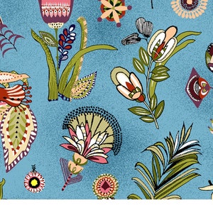 Ubuntu - spacial floral blue