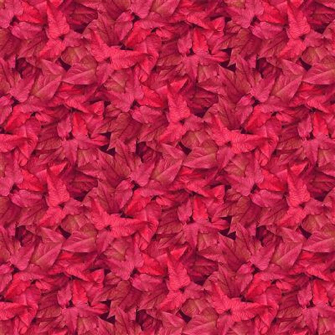 Tina’s Garden Tonal Leaves Red - Etsy