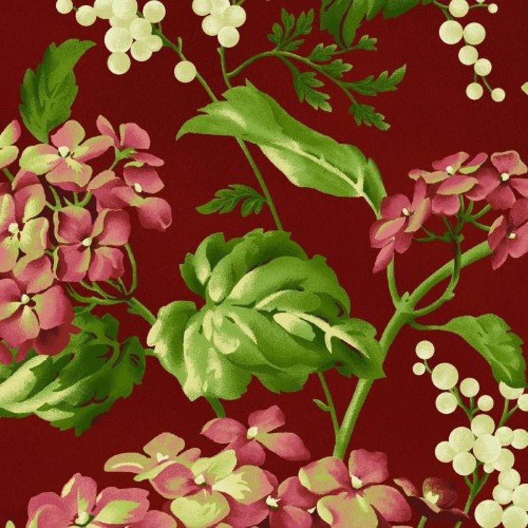 Lexington Hydrangea & Berries Burgundy MAS9850R - Etsy