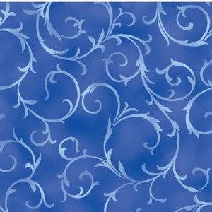Flower Festival Swirling Vines in Blue