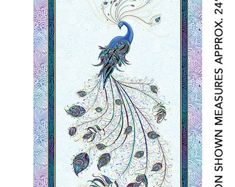 Peacock Flourish Collection- Flourish  Panel White