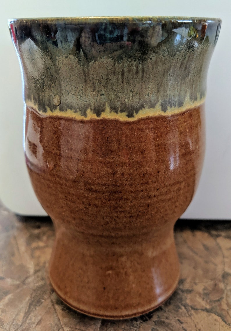 BEER PILSNER PINT Stoneware Nutmeg Art Glaze Handmade by T C Pottery Studio