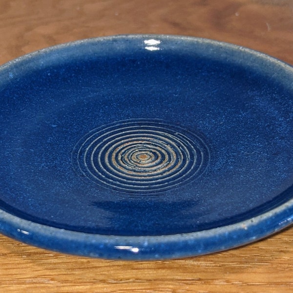 GARLIC GRATER DISH by T C Pottery Studio - Cobalt Blue Art Glaze - Stoneware - Handmade
