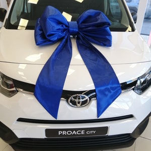 Royal blue Big bow Valentines bow Giant  ribbon Ribbon for your car Car showroom  Car bow Royal blue bow Christmas decor Big blue bow