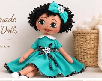 Muñeca suave hecha a mano Muñeca hecha a mano Mi primera muñeca de trapo Muñeca cosida Muñeca textil Muñeca de arte Muñeca de trapo Regalo de navidad