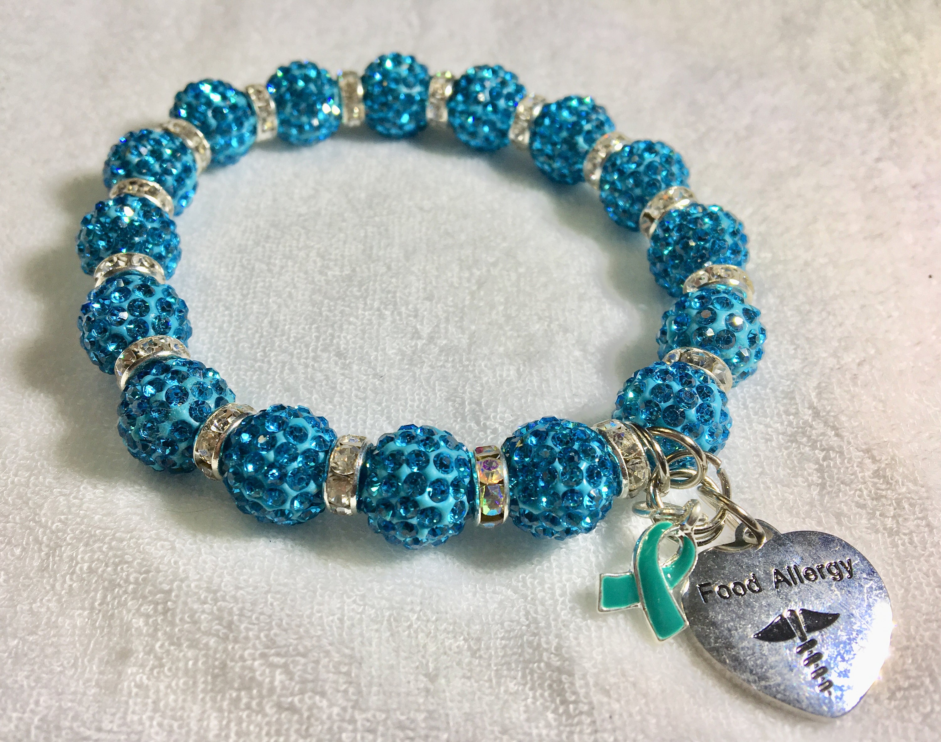 12mm Food Allergy Awareness Bracelet Etsy UK