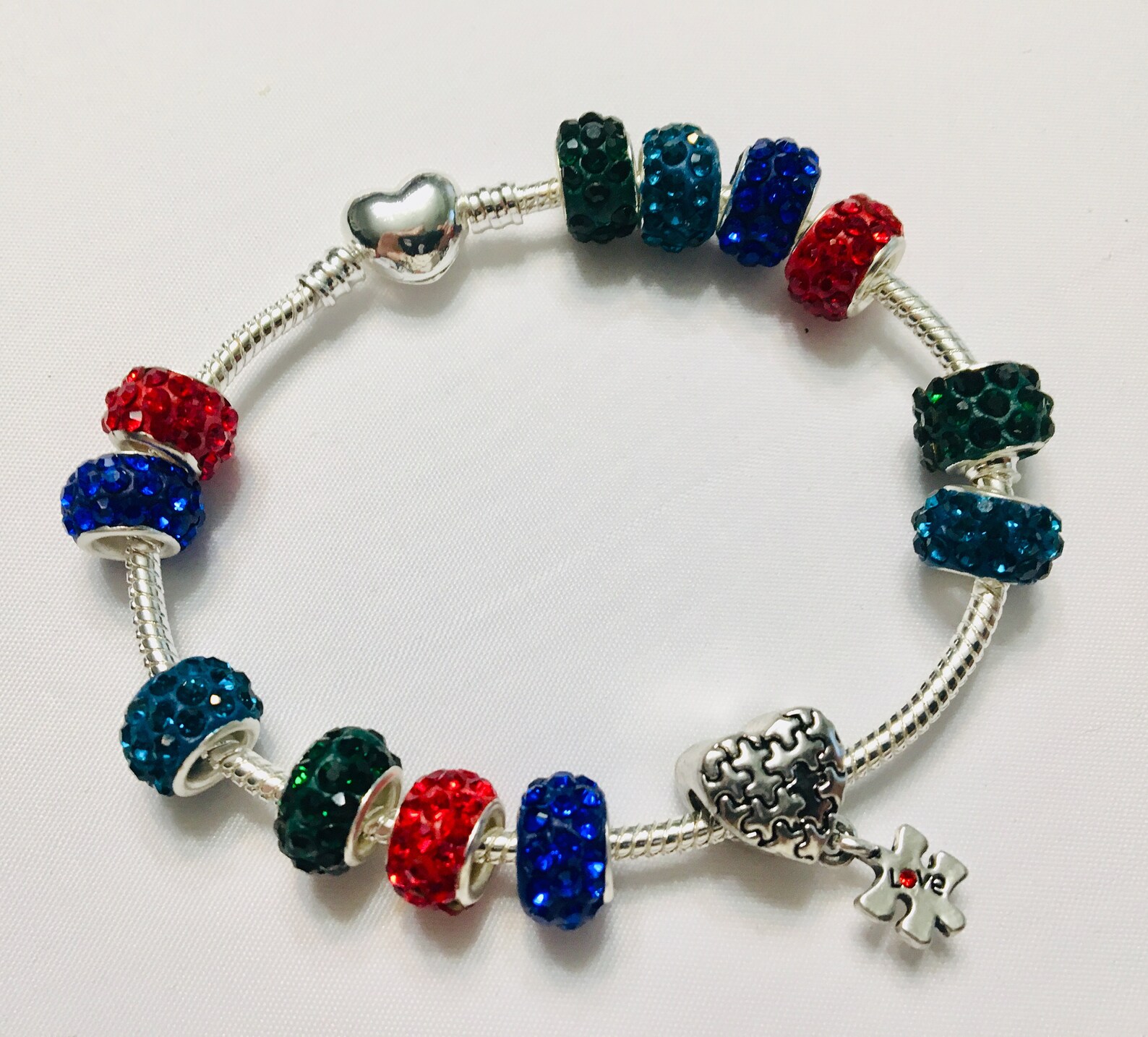 Autism Pandora Style Charm Bracelet Etsy