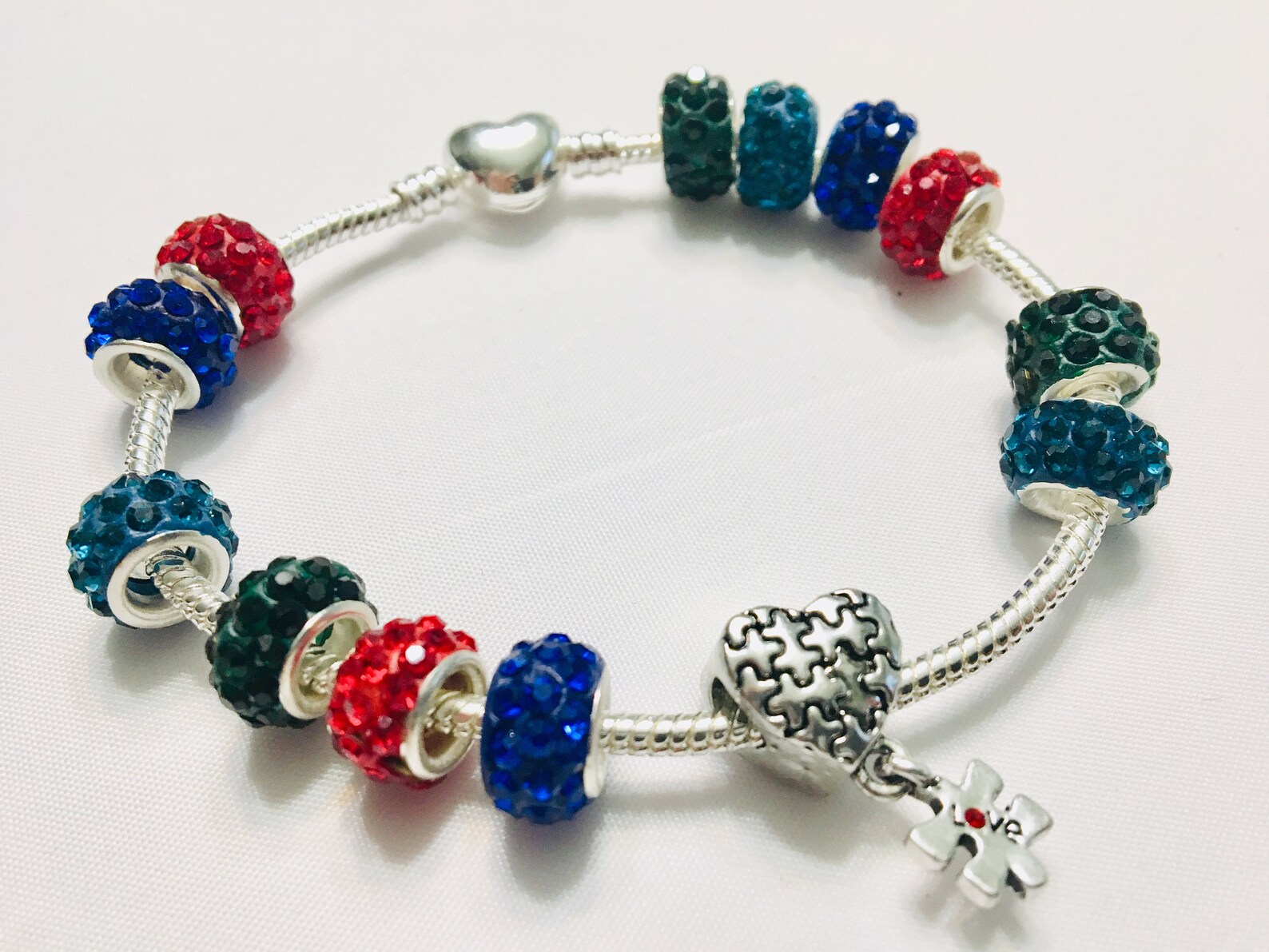 Autism Pandora Style Charm Bracelet Etsy