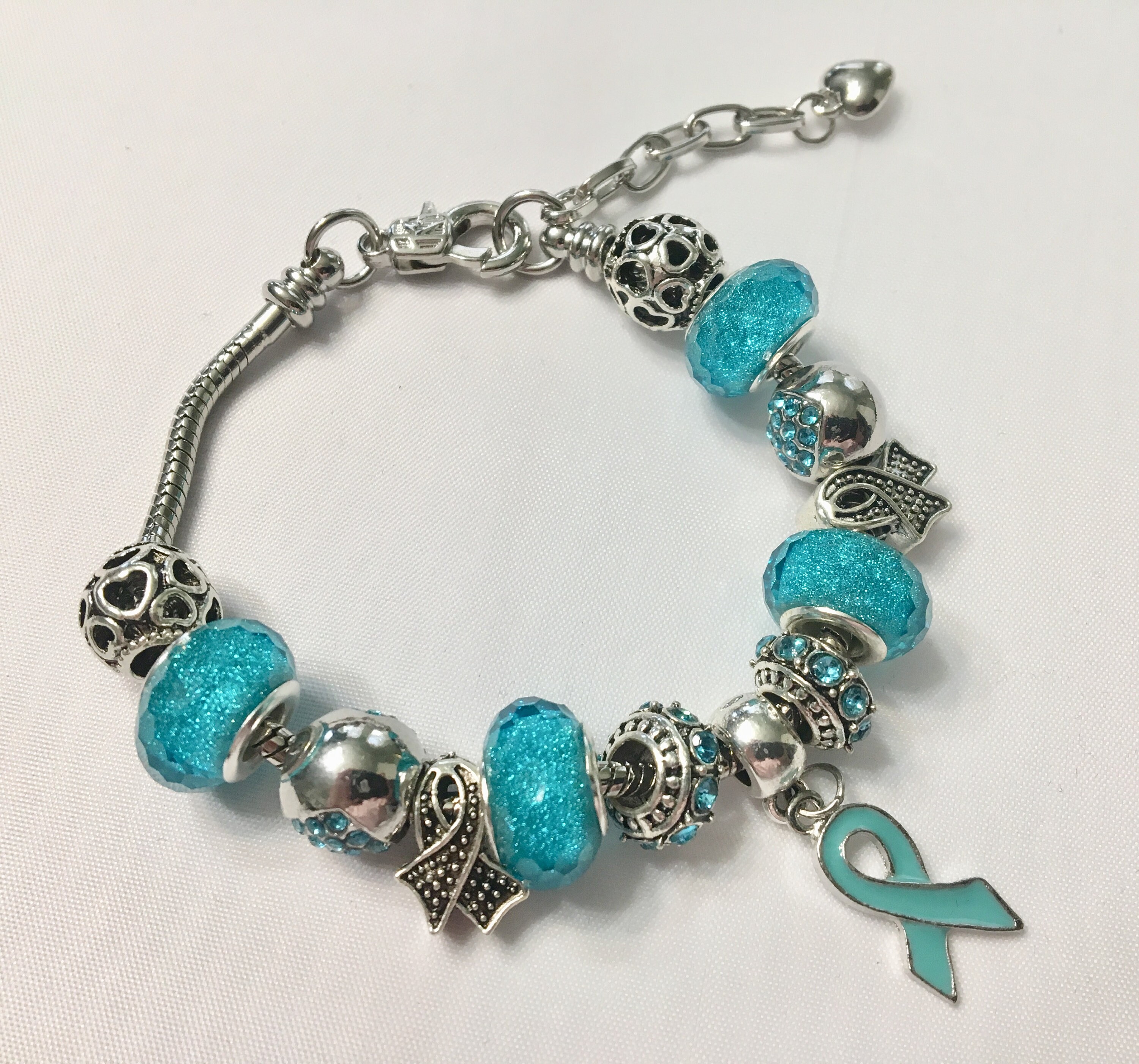 Ovarian Cancer food Allergy Tourette s Fragile X PTSD Pandora Style Bracelet Etsy