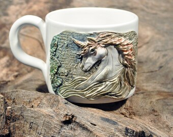 Personalized Pegasus Cup: Handmade Fimo Pottery Mug