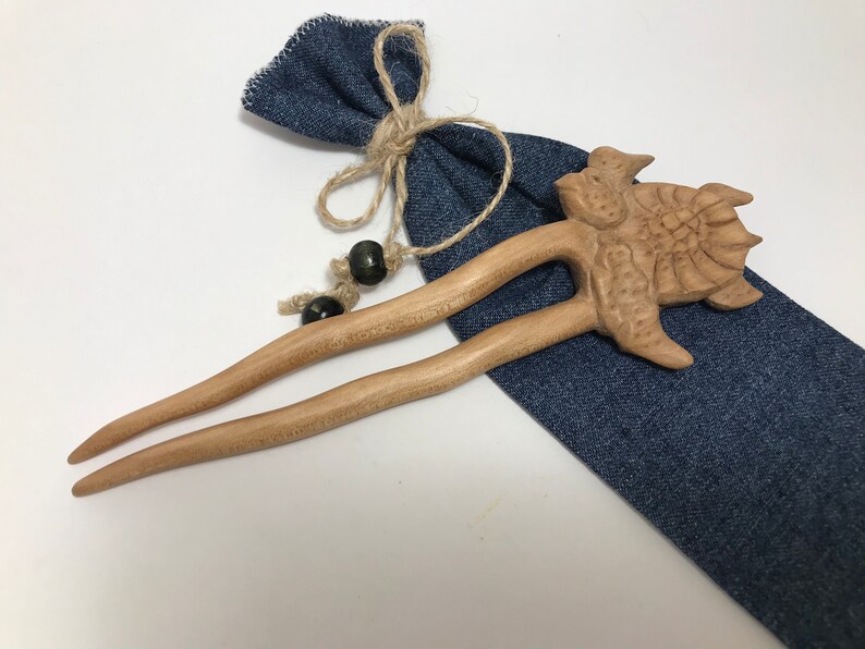 wooden hair comb Exclusive Hand Carved Wooden Hair Fork Turtle wooden hairpin wooden hair fork bun holder hair stick wooden barrette
