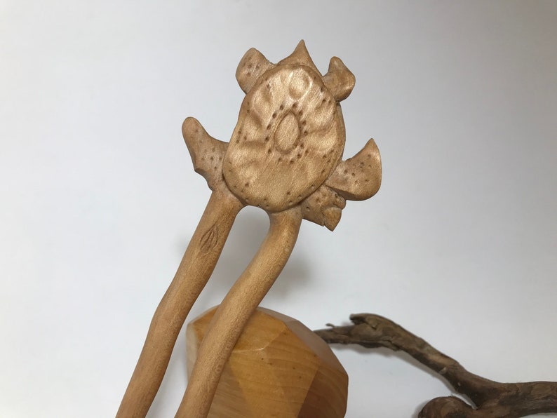 wooden hair comb Exclusive Hand Carved Wooden Hair Fork Turtle wooden hairpin wooden hair fork bun holder hair stick wooden barrette