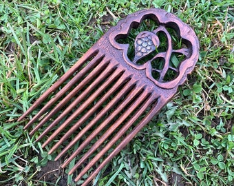 Hand Carved Wooden Hair Comb, Wooden hair fork, Wooden barrette, "Berry", Wooden hair comb, Hair barrette, Bun holder