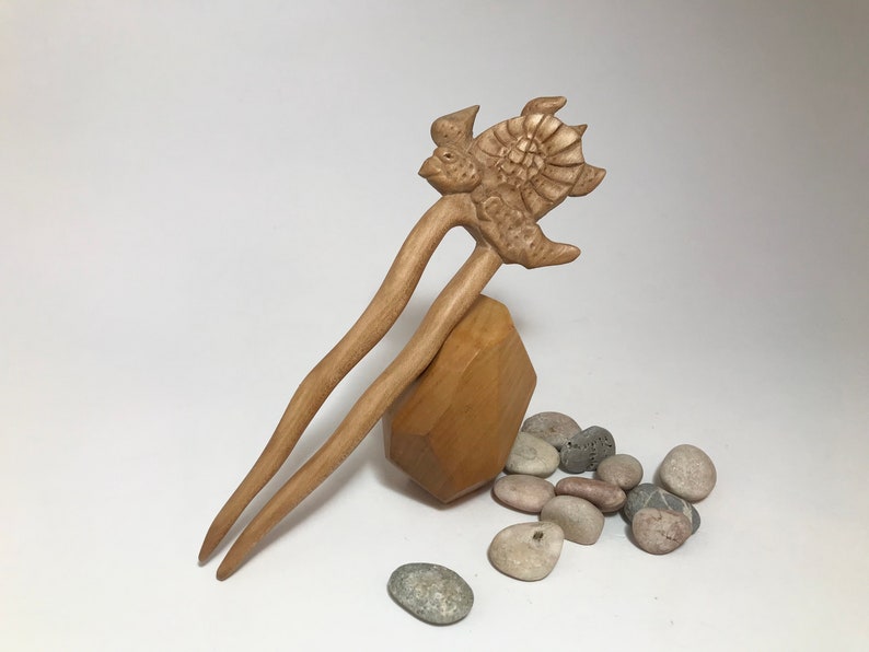 wooden hair comb Exclusive Hand Carved Wooden Hair Fork Turtle wooden hairpin wooden hair fork bun holder hair stick wooden barrette