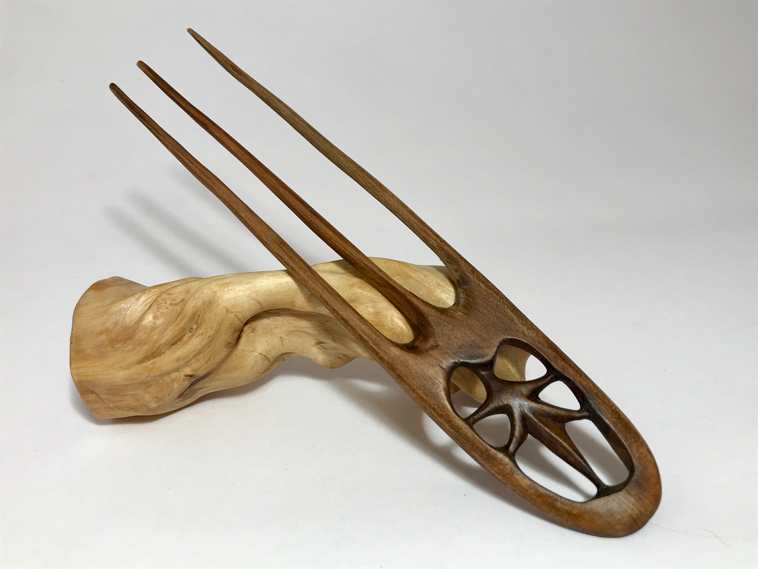 Hand Carved Wooden Hair Fork Wooden hair fork wooden Etsy