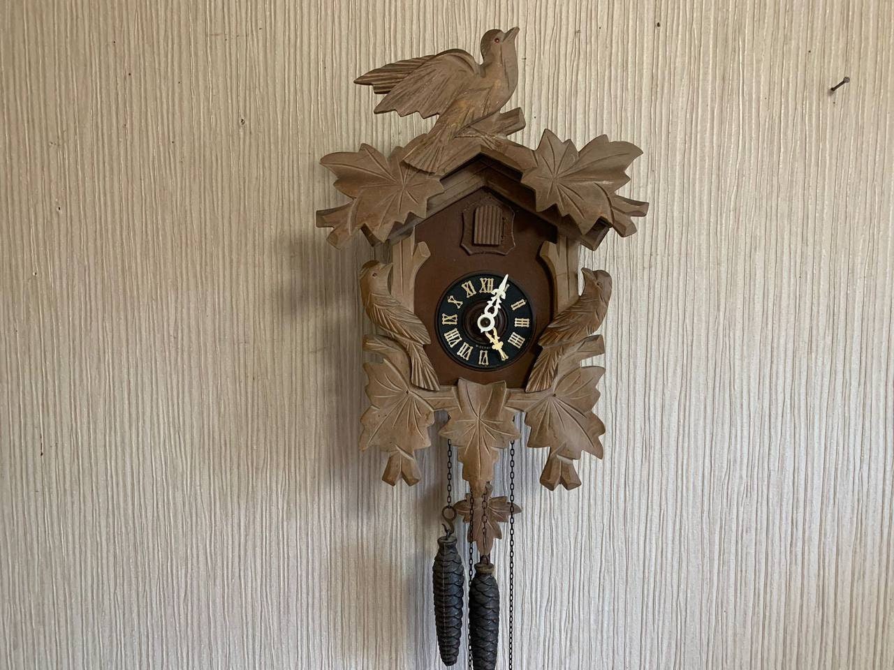 Vintage Cuckoo Clock, West Germany Clock, Wooden Clock, Working