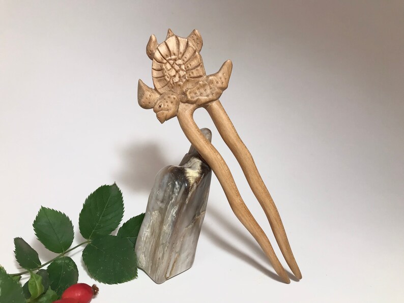 wooden hair comb Exclusive Hand Carved Wooden Hair Fork Turtle wooden hairpin wooden hair fork bun holder hair stick wooden barrette