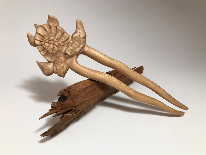 wooden hair comb Exclusive Hand Carved Wooden Hair Fork Turtle wooden hairpin wooden hair fork bun holder hair stick wooden barrette