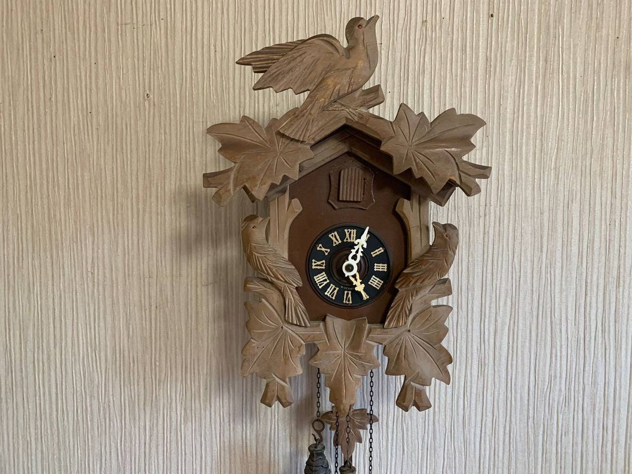 Vintage Cuckoo Clock, West Germany Clock, Wooden Clock, Working