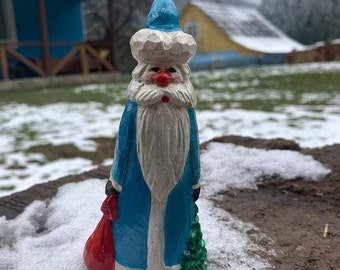 Hand Carved Wooden SANTA CLAUS, Santa Claus, Father Frost, Christmas decoration, Wooden figurines, Home decor, Hand carved figurines