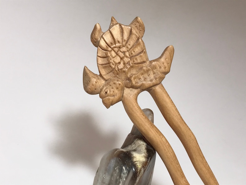wooden hair comb Exclusive Hand Carved Wooden Hair Fork Turtle wooden hairpin wooden hair fork bun holder hair stick wooden barrette