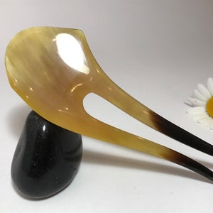 Hand Carved of Horn Hair Fork, Horn barrette, Two prong hair fork, Horn hair pin, Bun holder, Hair fork, Hair pin, Hair pick