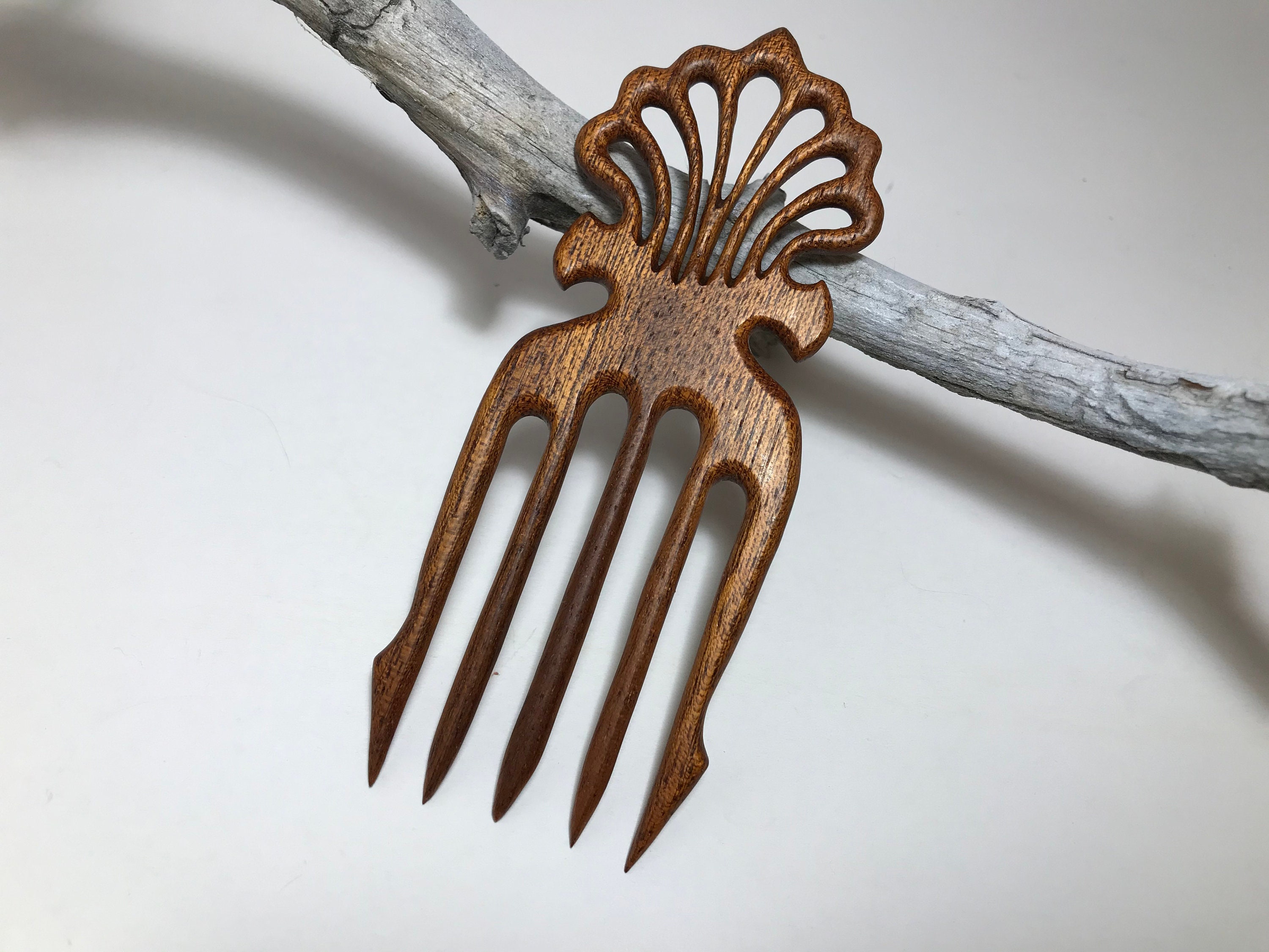 Hand Carved Wooden Hair Comb Bun hair pin Wooden hair fork Etsy