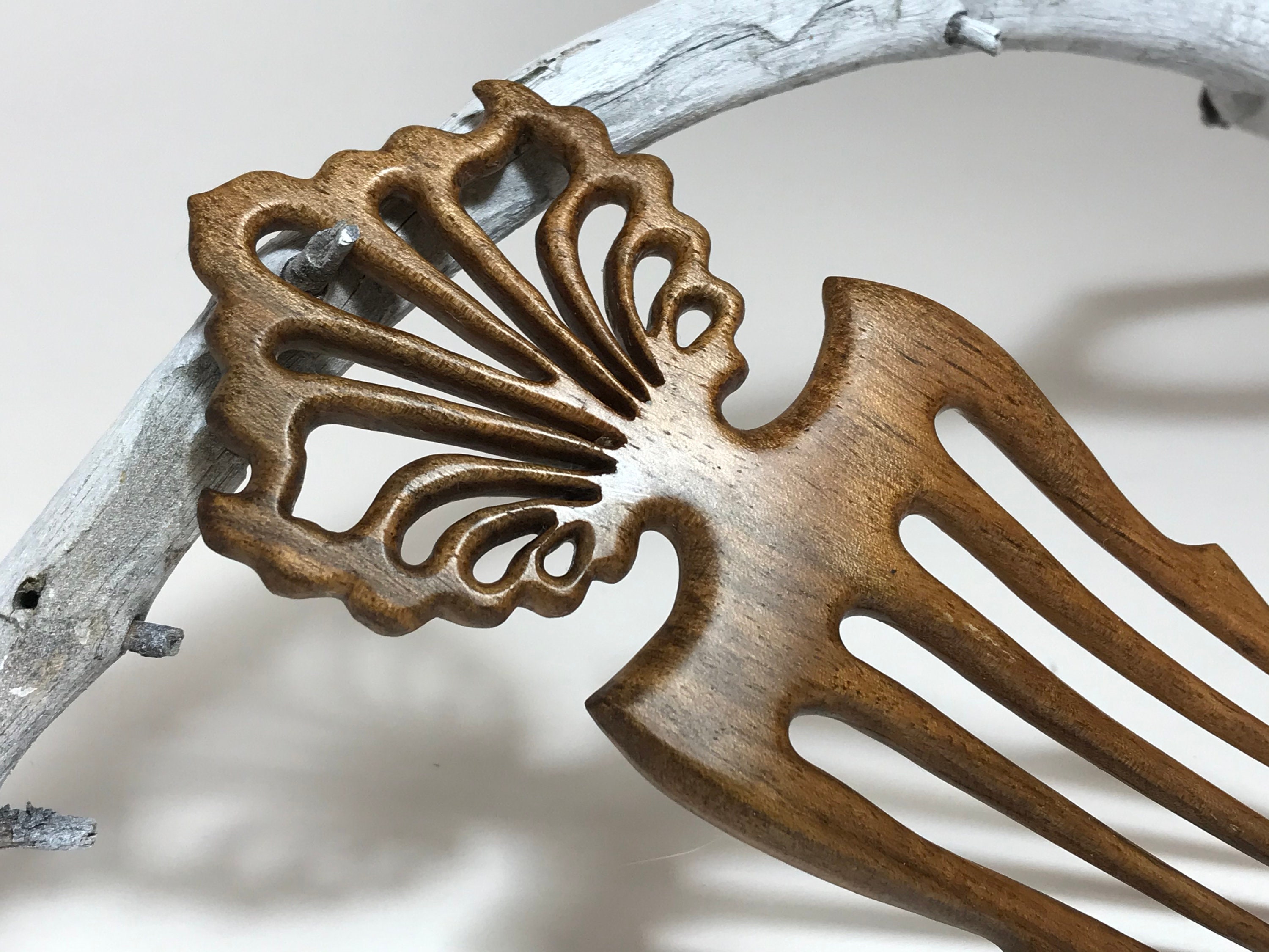 Hand Carved Wooden Hair Comb Wooden hair fork Wooden hair Etsy