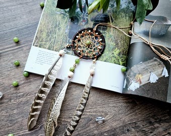Boho Traumfänger Auto Anhänger, Bergkristall, Rückspiegel Dekor