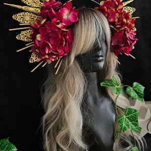 Gold Halo Krone, Sonnenblumen Halo Krone, Braut Goldkrone, Halo Stirnband, Hochzeitskrone, Gold Braut Kopfschmuck, Hochzeit Haar Goldkrone