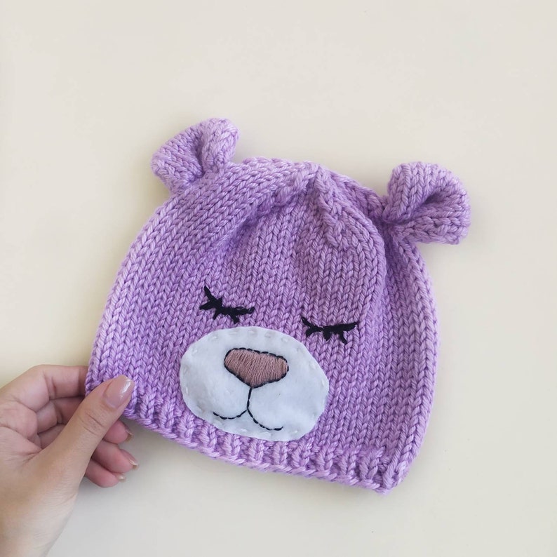 Baby gift idea Baby shower gift Hand knit baby set Homemade Baby knit hat and socks little bear hat Merino wool hat and socks for baby