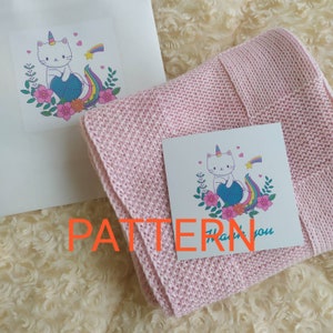Baby knitting pattern.knit baby blanket pattern. Pattern blanket.