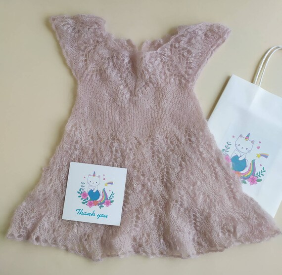 Robe De Baptême Bébé Tricotée Main - Taille 3-6 Mois, Blanche, Style Cardigan