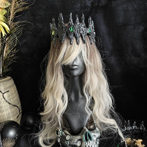 Halloween costume, Halloween headband, Halloween headpiece, Day of the Dead, La Catrina crown, crown, Black crown Vampire queen