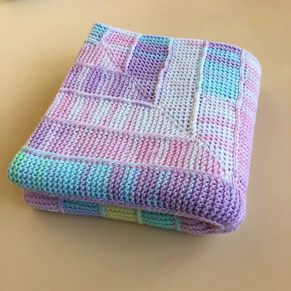 Chunky Knit Blanket Blanket Baby Homemade Cotton Multicolored Blanket Etsy Canada