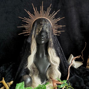 Copper Sun Halo Crown, Bridal Headpiece, Wedding Hair Accessory