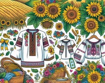 Målarbok med ukrainsk kultur för barn (utskrivbar PDF)