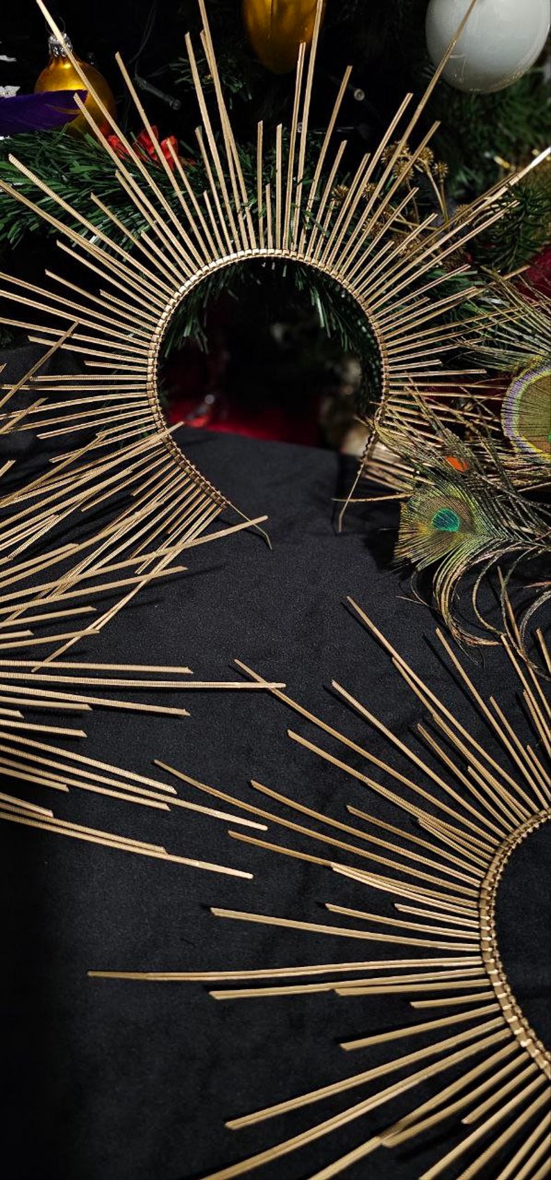 Gold Halo Crown, Sun Halo Crown, Halo Headband, Wedding Crown, Gold